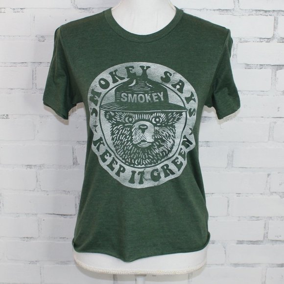 Smokey the Bear Keep it Green Cropped T-Shirt - Picture 4 of 4
